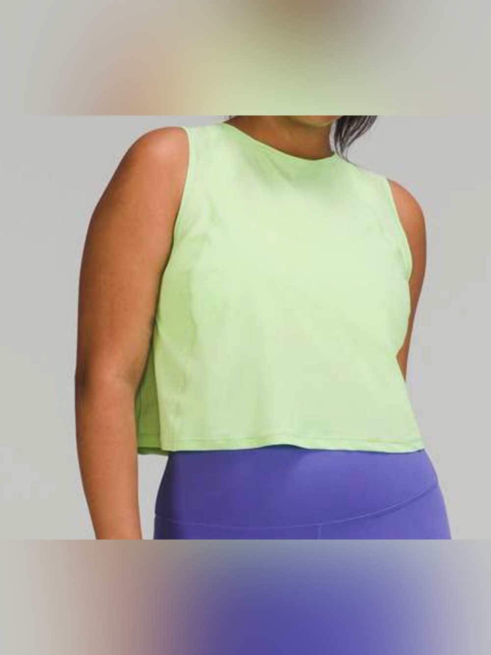 Lululemon Sculpt Sleeveless Crop Tank Top - Lime Green size S/M
